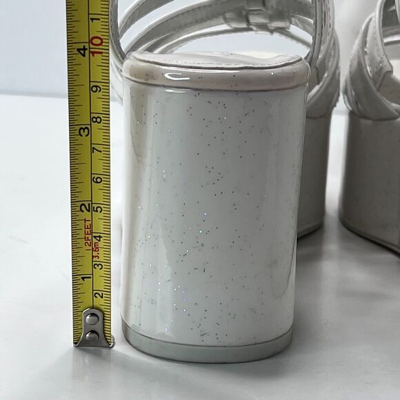 Circus By Sam Edelman Golda Glitter White Platform Ankle Strap Women's US 8 - Picture 8 of 10